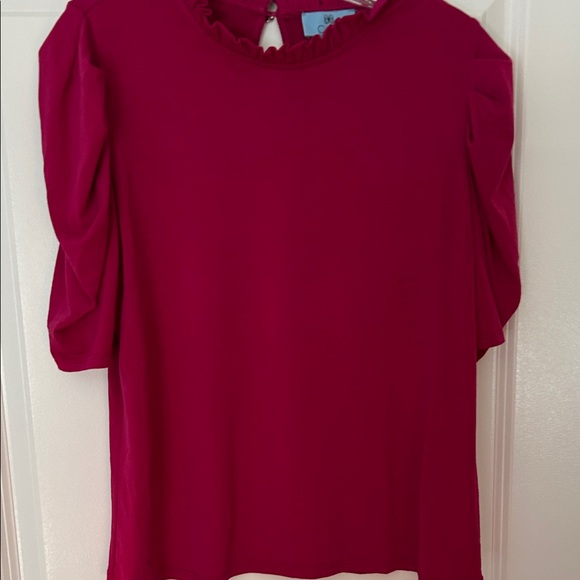 CeCe Fuchsia Ruffle Blouse - Picture 1 of 5